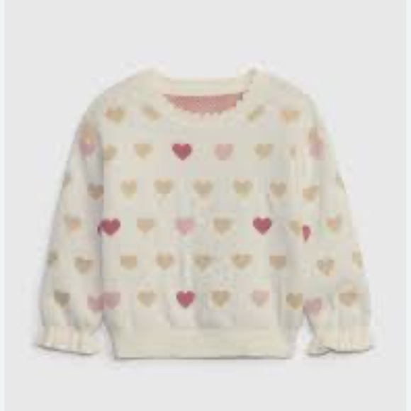 Gap toddler ruffle Heart Patterned Sweater - Picture 1 of 6